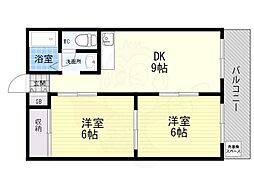 藤ケ丘ハイツ 2LDKの間取図画像