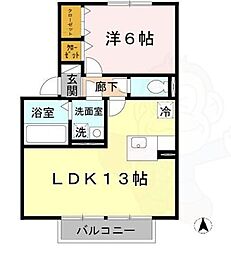 ルミエール 1LDKの間取図画像