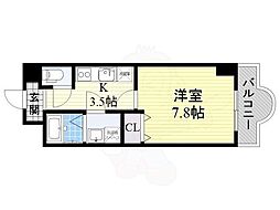 ルミエール八尾駅前 1Kの間取図画像