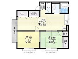 グリーン・セゾン 2LDKの間取図画像