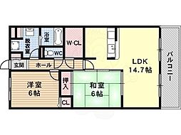 リヴィエール寺内町 1SLDKの間取図画像
