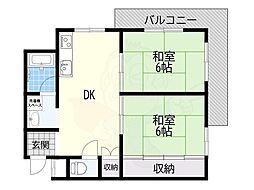 プレアール藤沢台 2DKの間取図画像
