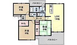 ファラン道明寺 3LDKの間取図画像