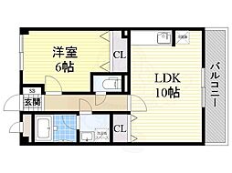 パソ・ヘンテ 1LDKの間取図画像