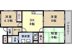 グレースコート青葉丘 3DKの間取図画像