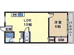 第2セイワコート 1LDKの間取図画像