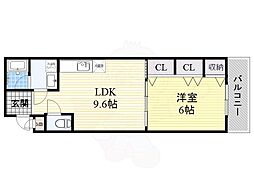サンライズ中野 1LDKの間取図画像