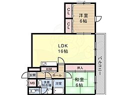 オースクレインハイツ 2LDKの間取図画像