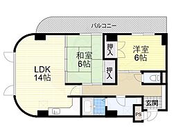 パルフェメゾンオガワ 2LDKの間取図画像