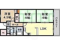 グラード柏原 3LDKの間取図画像