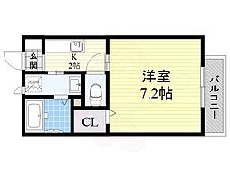 ソレジオ高鷲 1Kの間取図画像