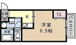 プレトゥール 1Kの間取図画像