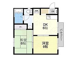 メゾンブラン 2DKの間取図画像