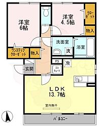 スウィート松本 2LDKの間取図画像