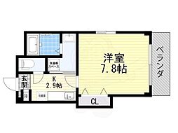 サンドレンスコート 1Kの間取図画像