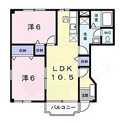 アクロス1 2LDKの間取図画像