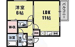 ソレーユ植松 1LDKの間取図画像
