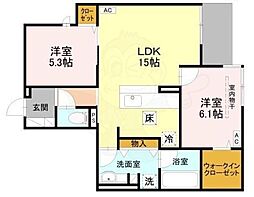 ドエルエミネンス達 2LDKの間取図画像