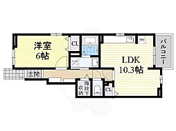 ヴェルデブリッサ2 1LDKの間取図画像