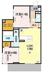 トリシアサウステラス 2LDKの間取図画像