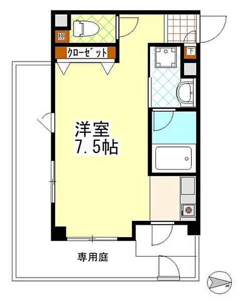 ブルック喜仙II 104｜東京都葛飾区柴又５丁目(賃貸マンション1K・1階・25.24㎡)の写真 その2