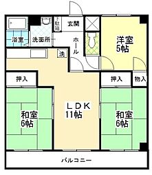 マンション・カーム 3LDKの間取図画像