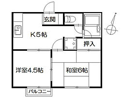 フラッツ片瀬山1 2Kの間取図画像