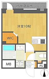 アーバンモリ2 1Kの間取図画像