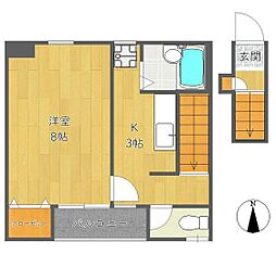 WILLKOApt. 1Kの間取図画像