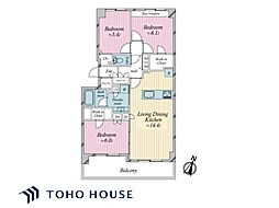 ユアコート東伏見弐番館 3LDKの間取り