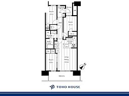 HARUMIFLAGPARKVILLAGEF棟 3LDKの間取図画像