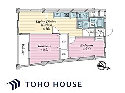麻布コーポラス 2LDKの間取図画像