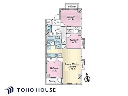 日当たりや通風、使い勝手などを考慮された間取りです。仕様などの詳細はお問い合わせください。