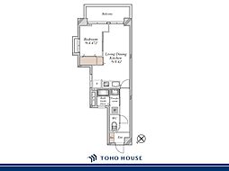 松見坂武蔵野マンション 1LDKの間取図画像