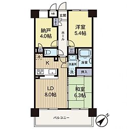 マイキャッスル横浜白山 2SLDKの間取図画像