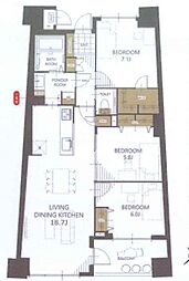 マークスプリングスメゾンA 3LDKの間取図画像