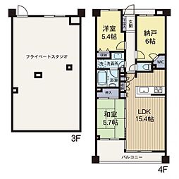 ランドシティ玉川学園ロイヤルテラス 2SLDKの間取図画像