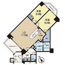 マークスプリングスメゾンB 2LDKの間取図画像