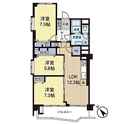 藤が丘マンション 3LDKの間取図画像