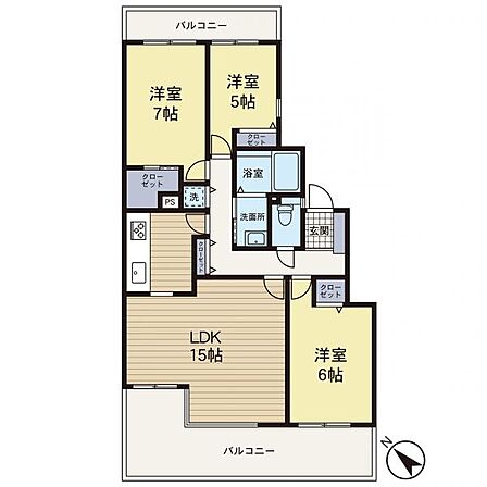 3LDK 間取り