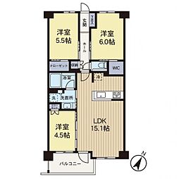アーリアレジデンス南町田 3LDKの間取図画像