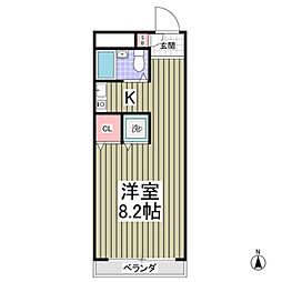 ポエム21 ワンルームの間取図画像