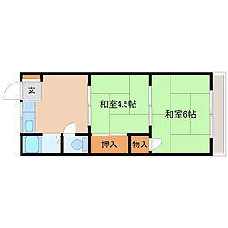 第二銀栄マンション 2DKの間取図画像