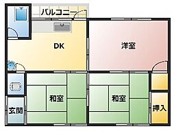 布谷文化 3DKの間取図画像