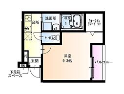 フジパレス水明公園西 1Kの間取図画像