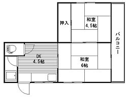 勝部文化 2DKの間取図画像