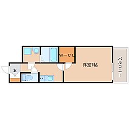 エスプレイスアーバンレジデンス 1Kの間取図画像