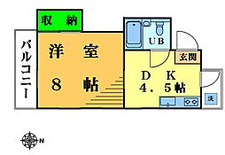 ファミールTAK 1DKの間取図画像
