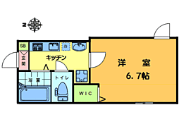 ＧーＧＲＡＮＤ代々木 2階1Kの間取り