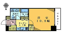 品川タワーフェイス 1Kの間取図画像
